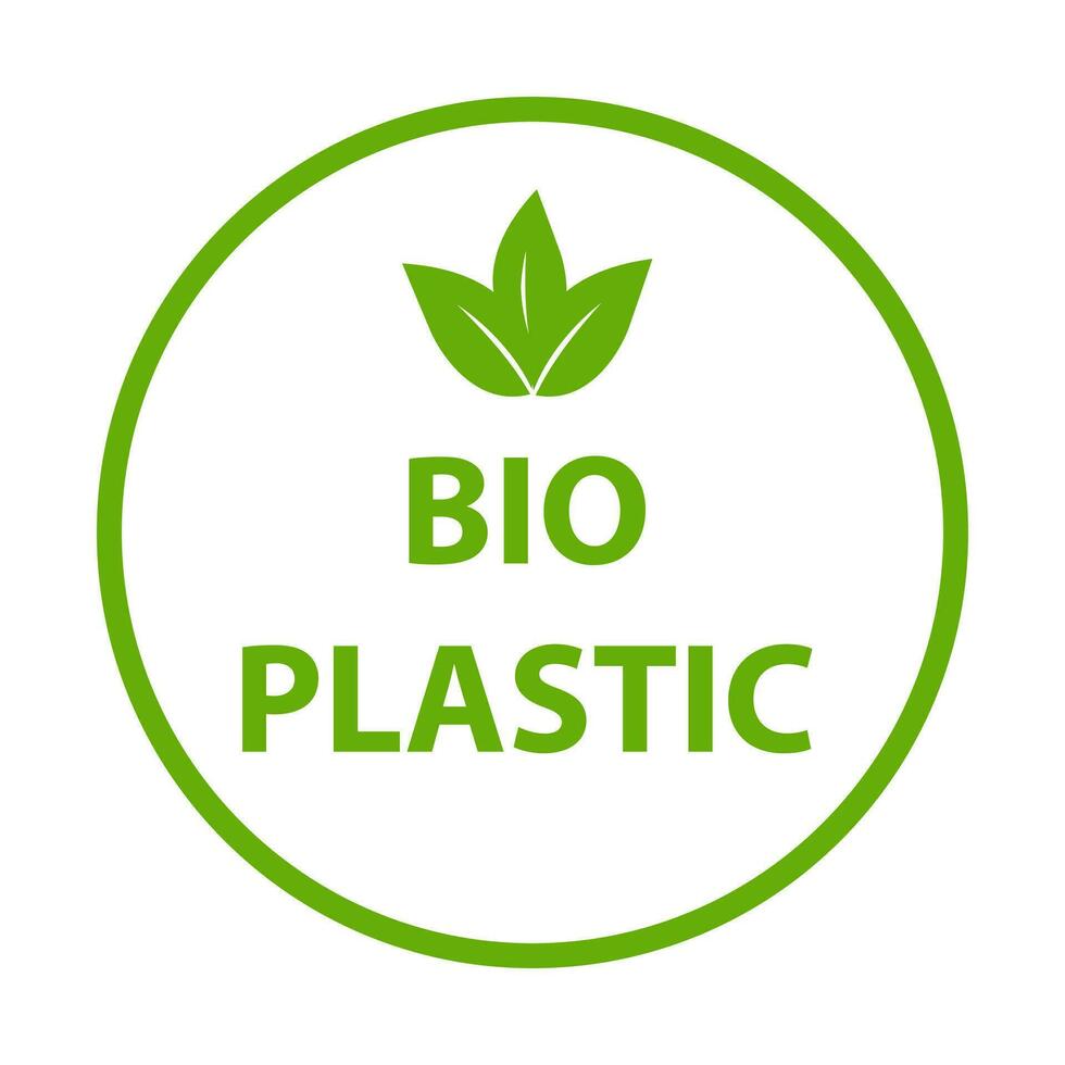 Biodegradable plastic icon vector plant eco friendly compostable material production for graphic design, logo, website, social media, mobile app, UI