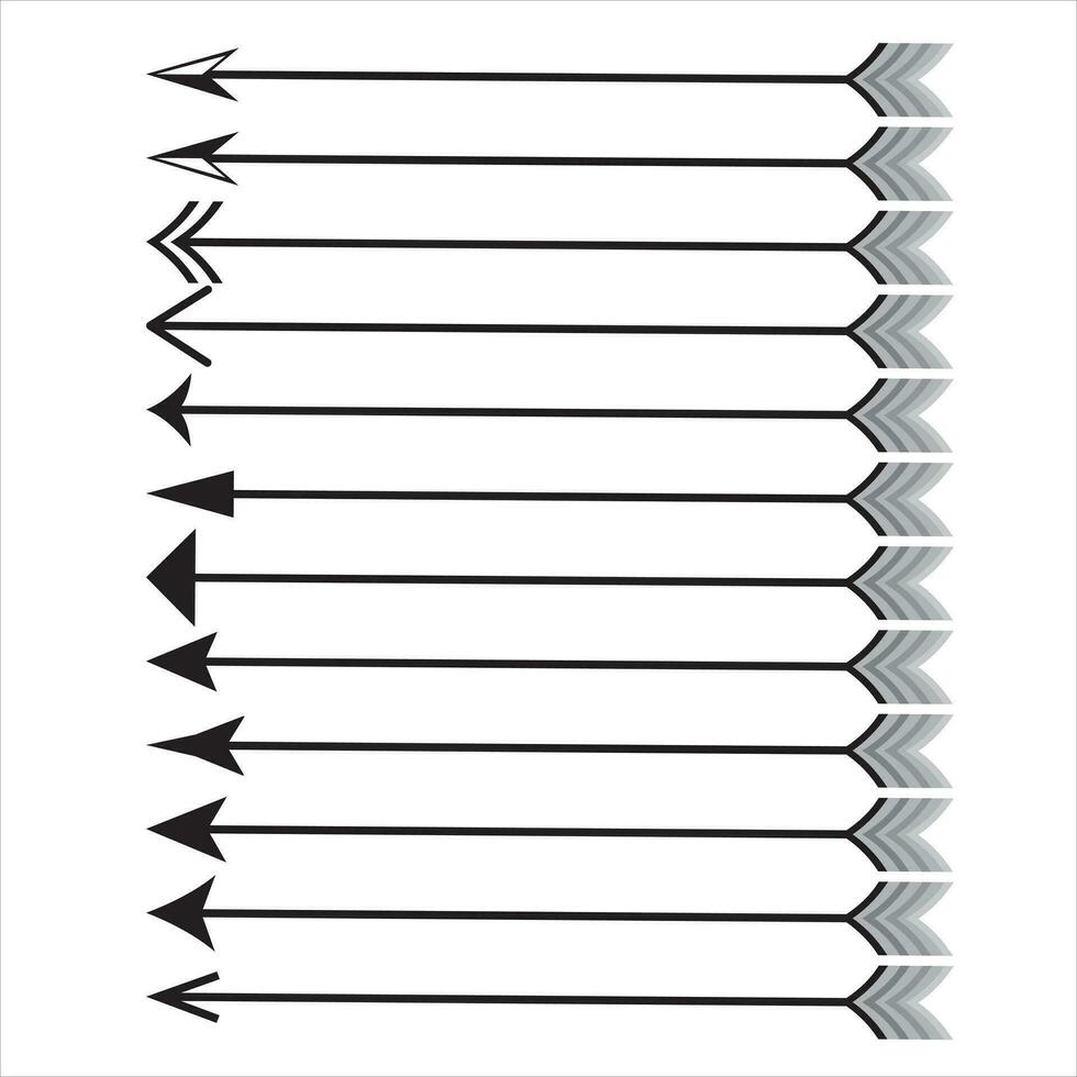 aislado vector flechas, mano dibujado en un blanco antecedentes