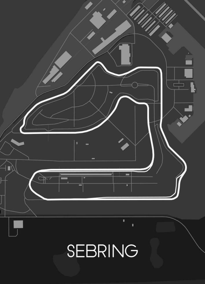 sebring internacional pista de rodadura, a mitad de camino conducir, sebring, Florida, Estados Unidos mapa vector