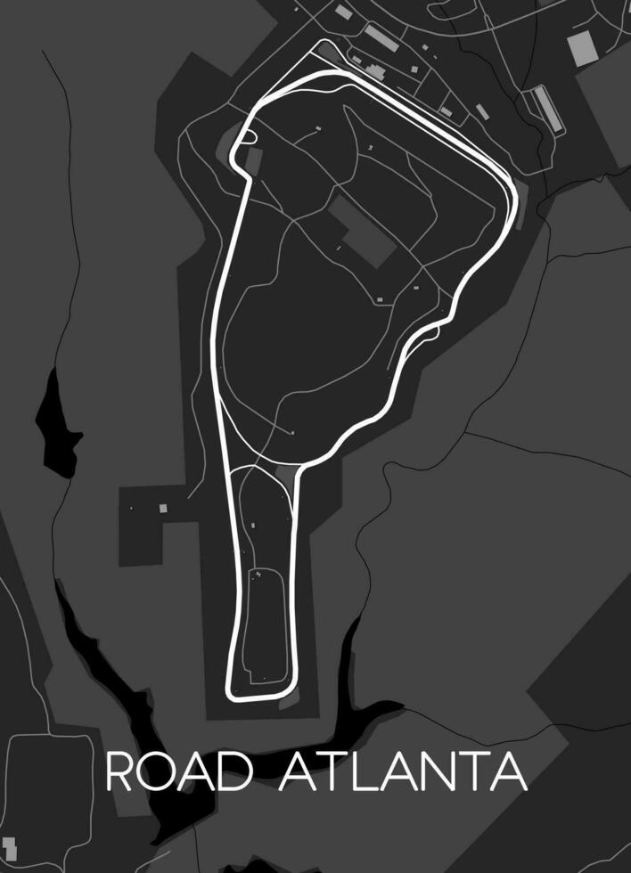 Raceway Road Atlanta Track Map Motor sports facility with a world-class track, professional amateur races driving school. vector