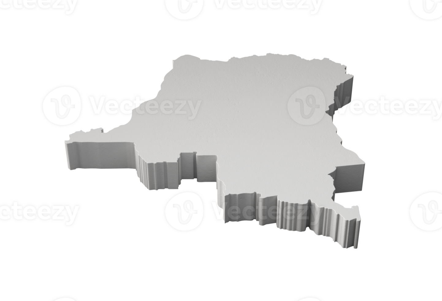 Congo 3D map Geography Cartography and topology  3D illustration png