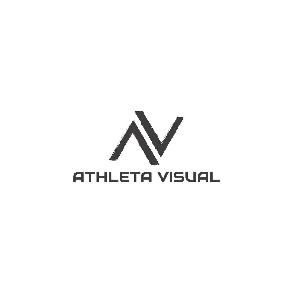 Abstract AV or VA letter initial monogram retro logo in black color isolated on a white background applied for personal sports branding logo design inspiration template vector