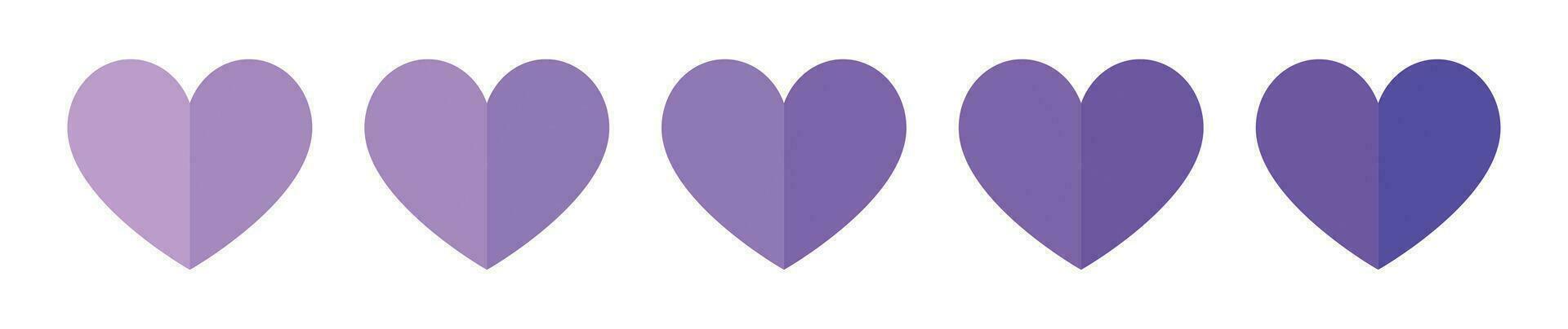 Heart shape purple icon set with white background. 28272388 Vector Art