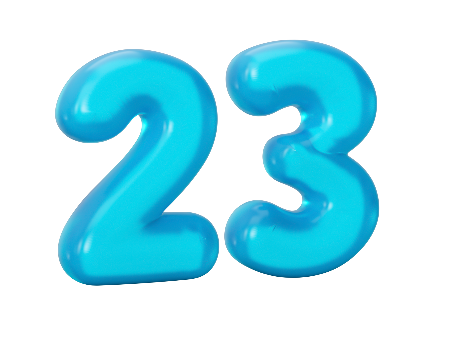 Blue jelly digit 23 twenty three Jelly colorful alphabets numbers for ...