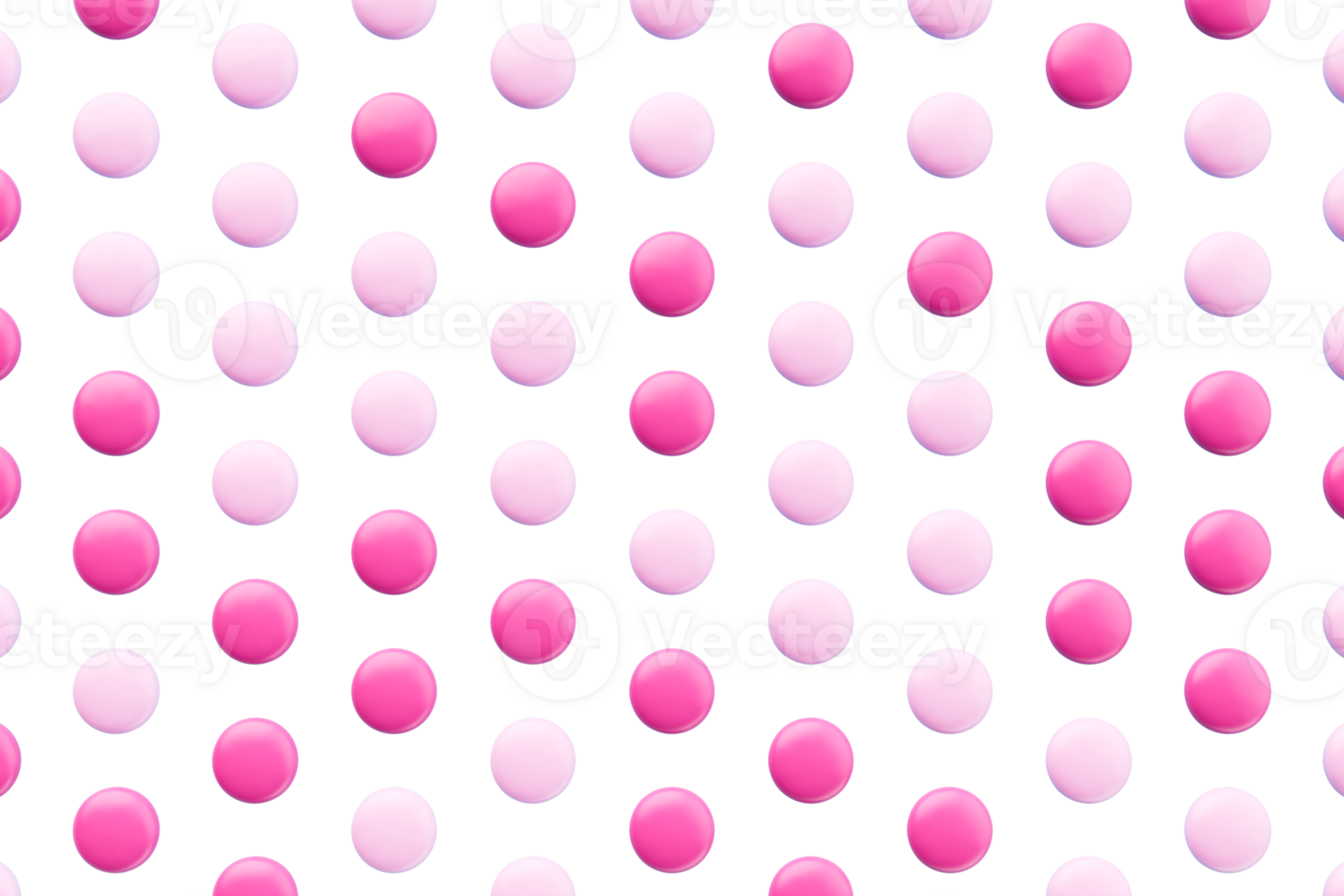 Pink and white coated chocolate candies . 3d rendering png