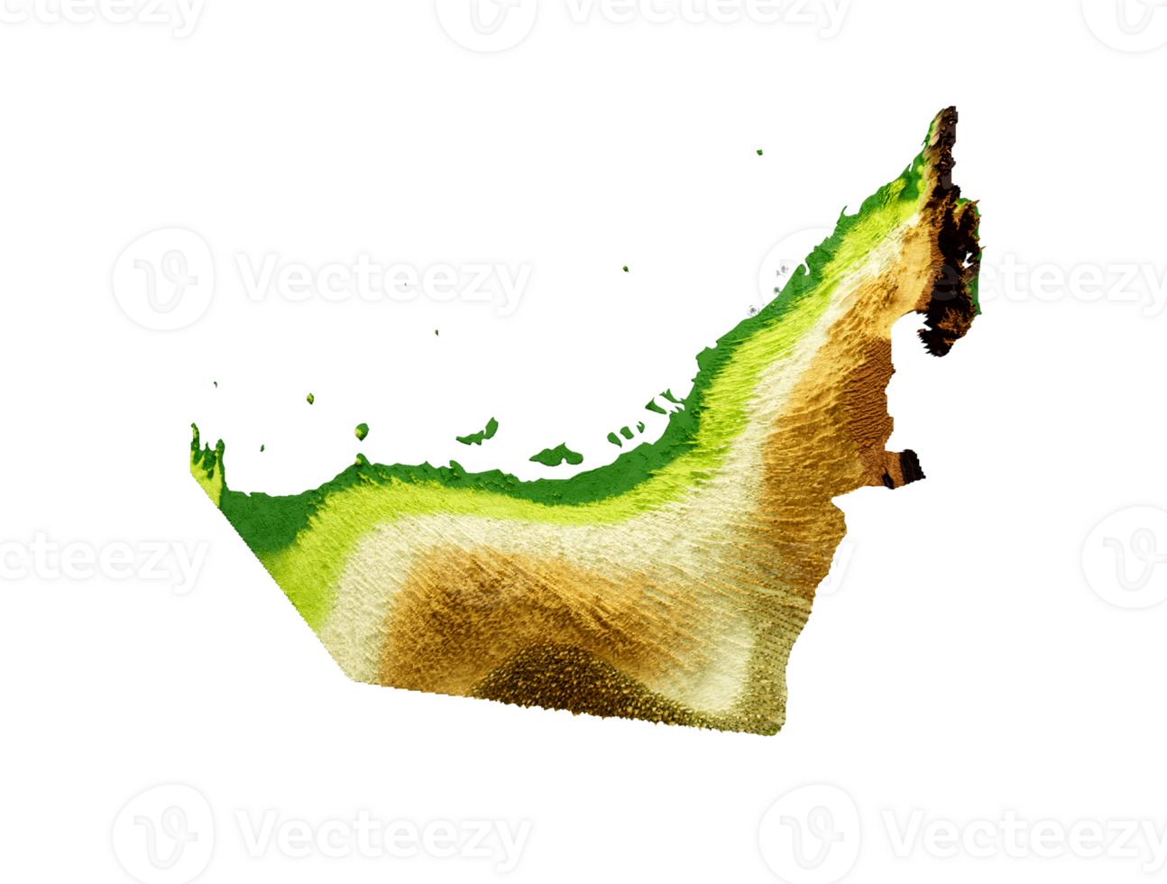 Dubai Map Shaded relief Color Height map 3d illustration png