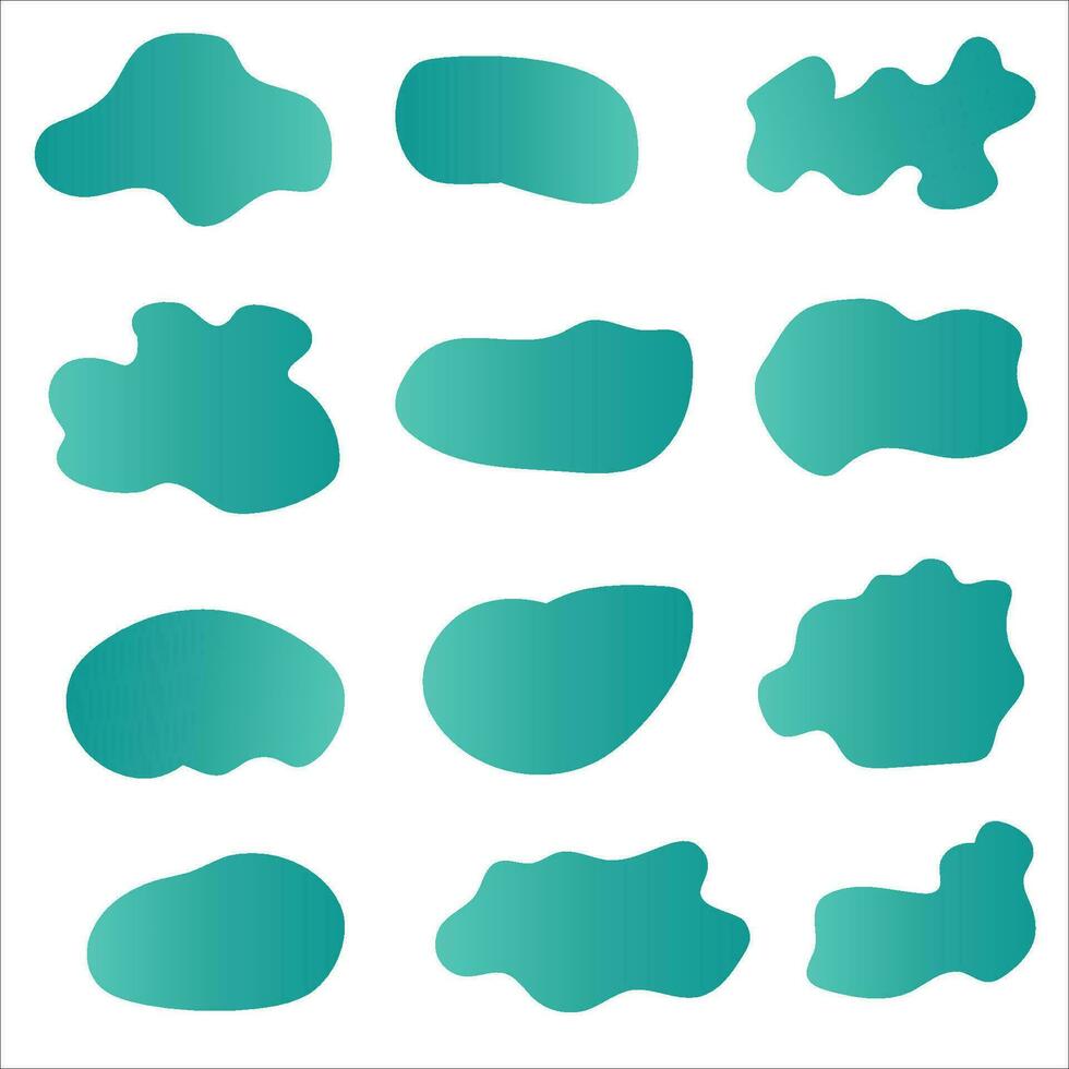 fluid shape design Set of isolated abstract aqua spot with gradient or dynamic color Abstract gradient vector