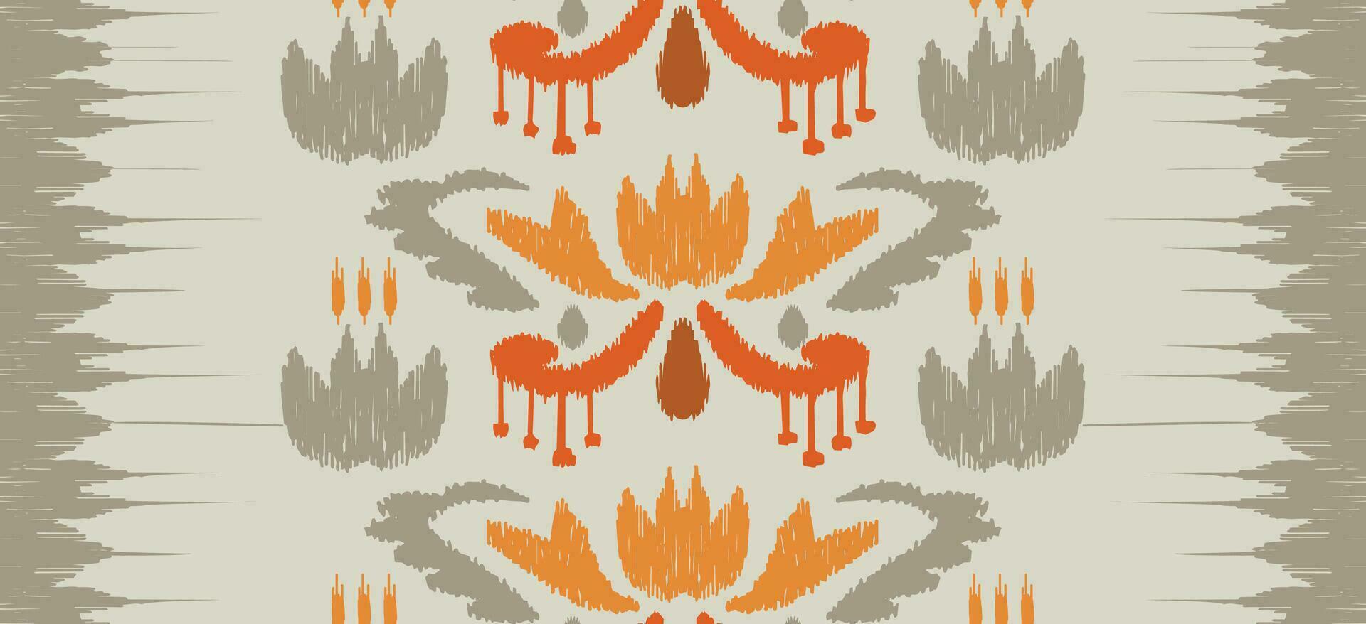 Motif ethnic handmade beautiful Ikat art. Ethnic abstract floral orange background art. folk embroidery, Peruvian, Indian, Asia, Moroccan, Turkey, and Uzbek style. Aztec geometric art ornament print. vector