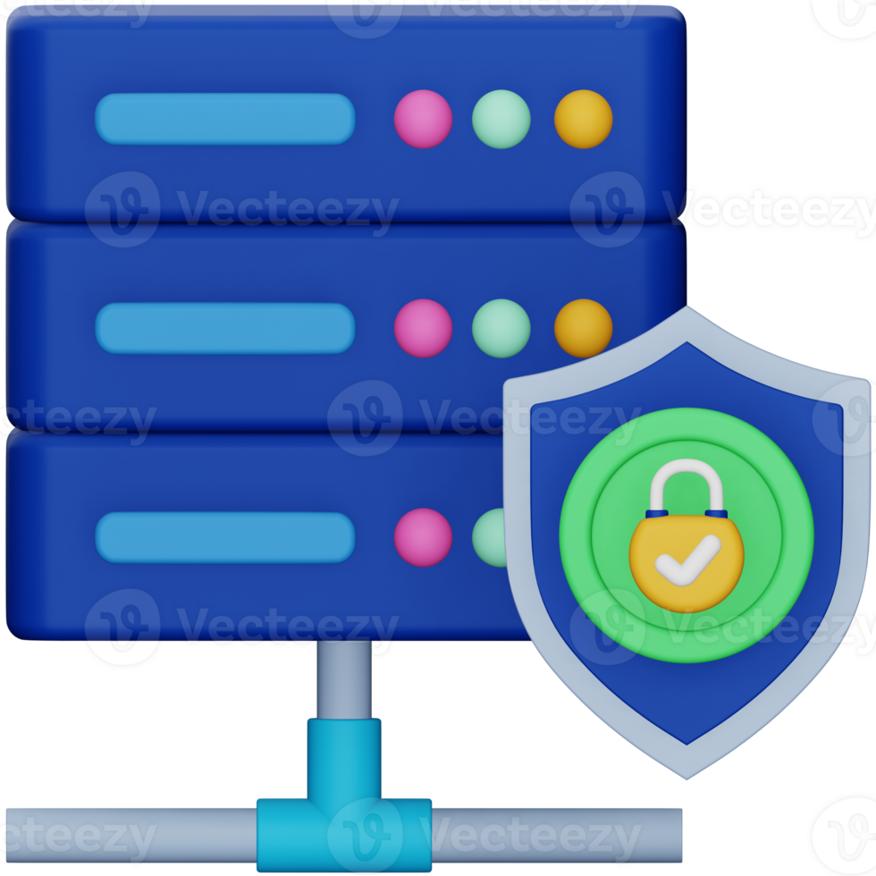 datos proteccion 3d representación isométrica icono. png