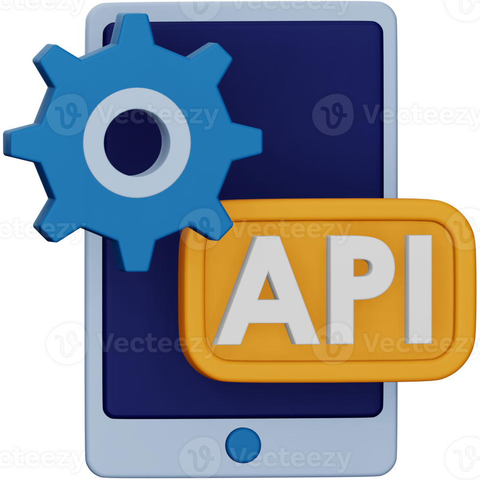 Smartphone api 3d rendering isometric icon. png