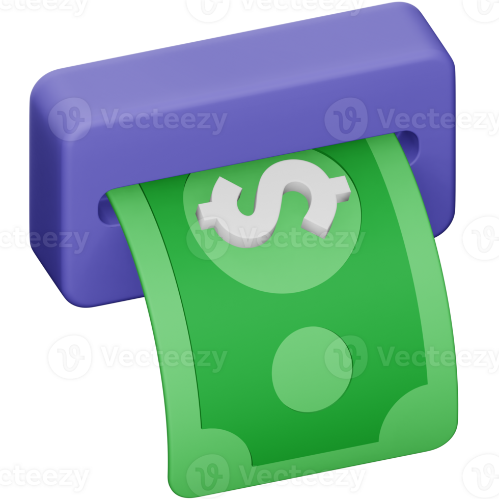 Withdrawal 3d rendering isometric icon. png