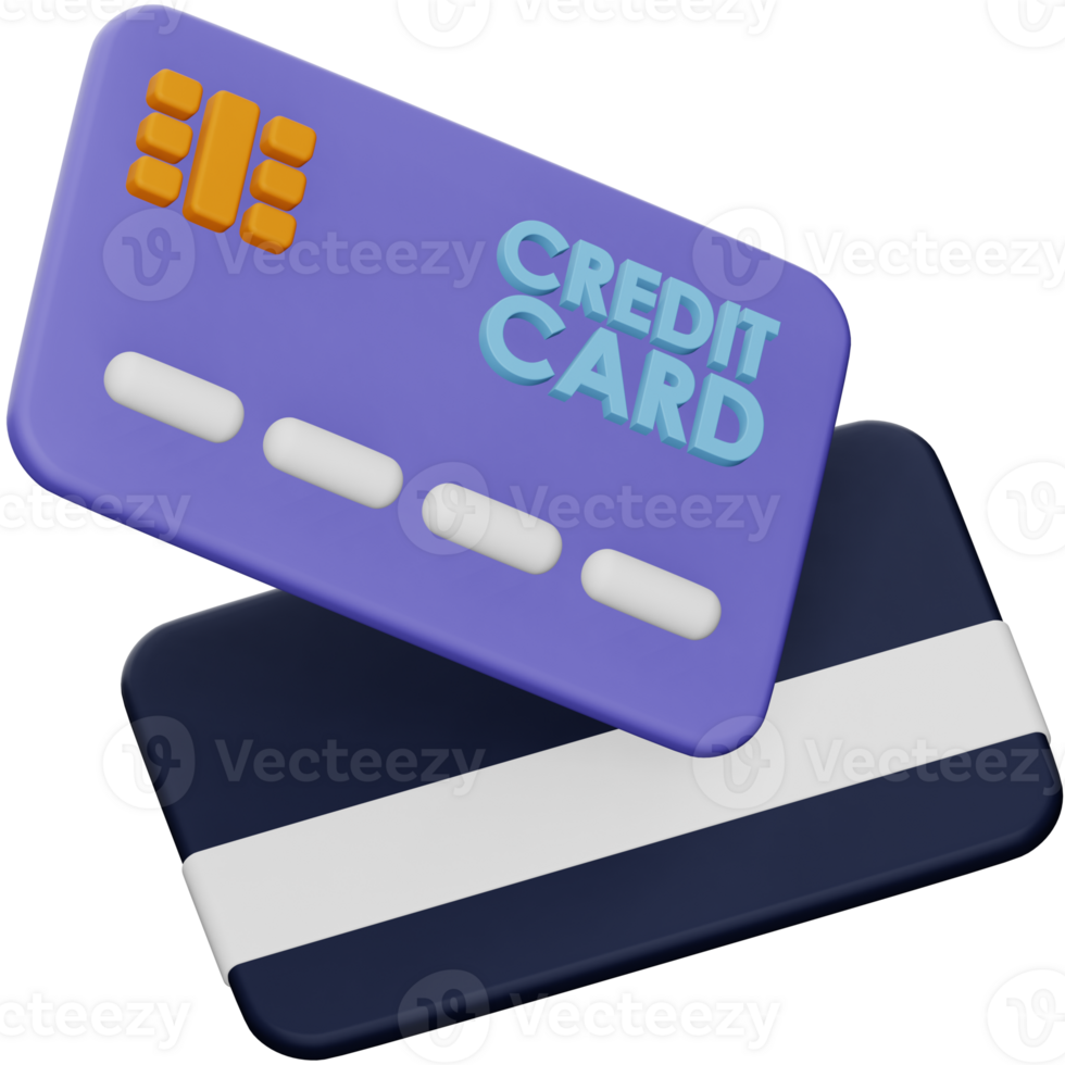 Credit card 3d rendering isometric icon. png