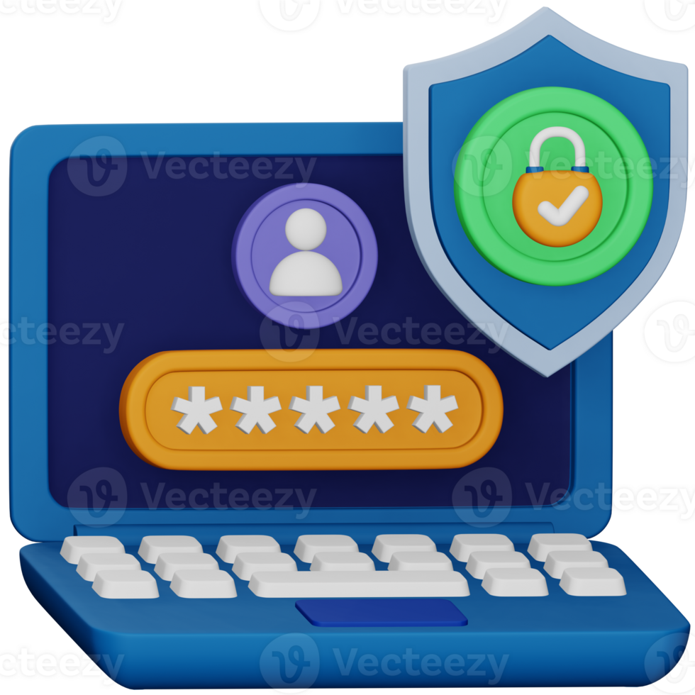 Secure personal data 3d rendering isometric icon. png