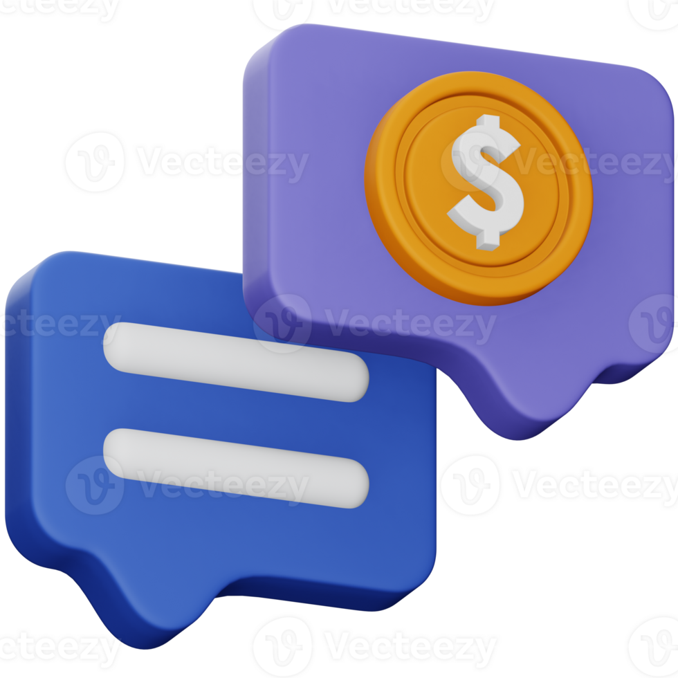 Business chat 3d rendering isometric icon. png