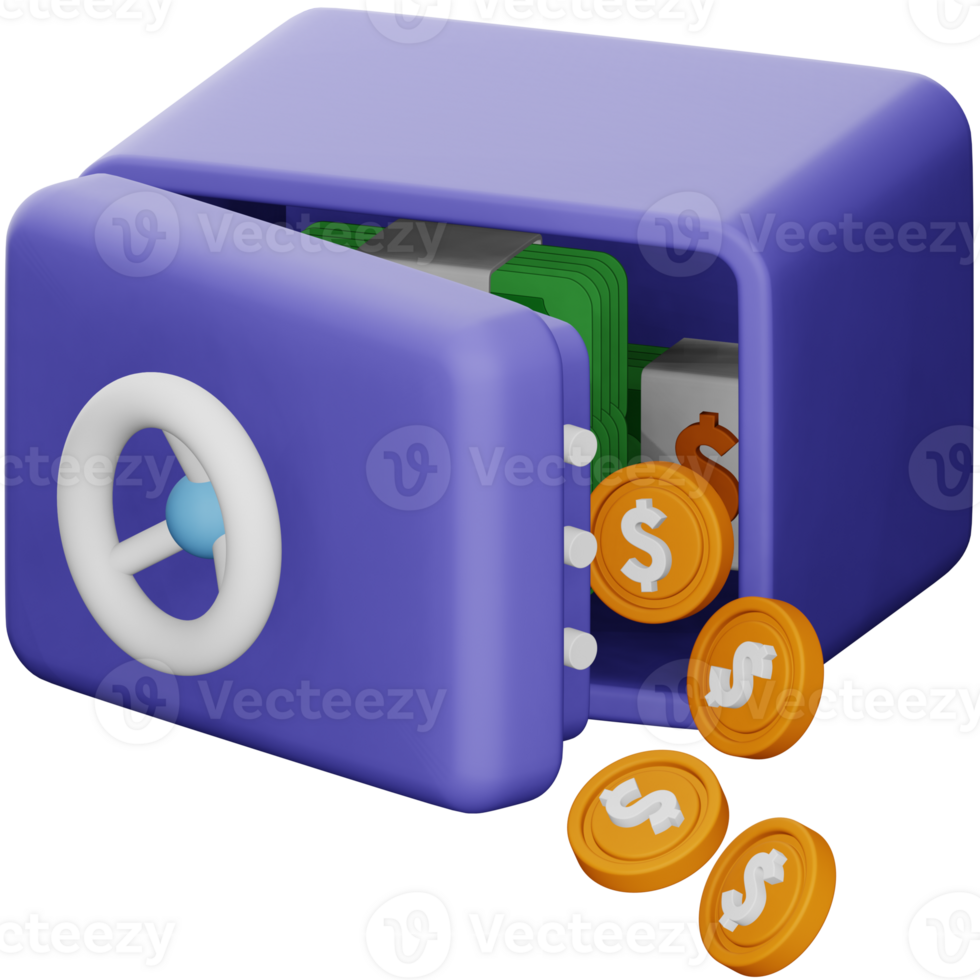Money box 3d rendering isometric icon. png