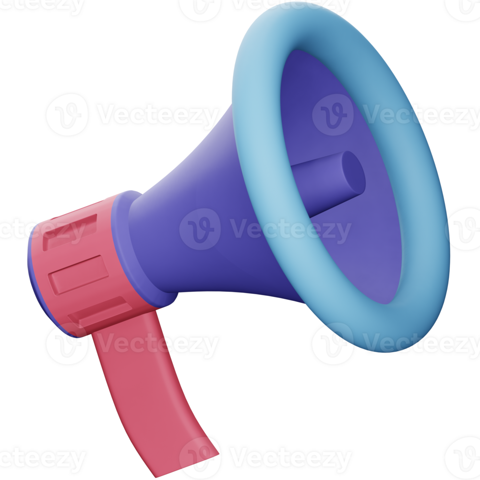 Megaphone 3d rendering isometric icon. png