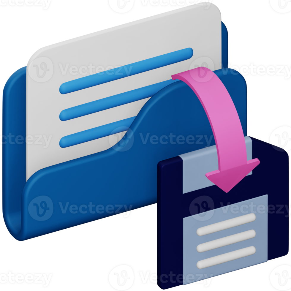 Data saving 3d rendering isometric icon. png