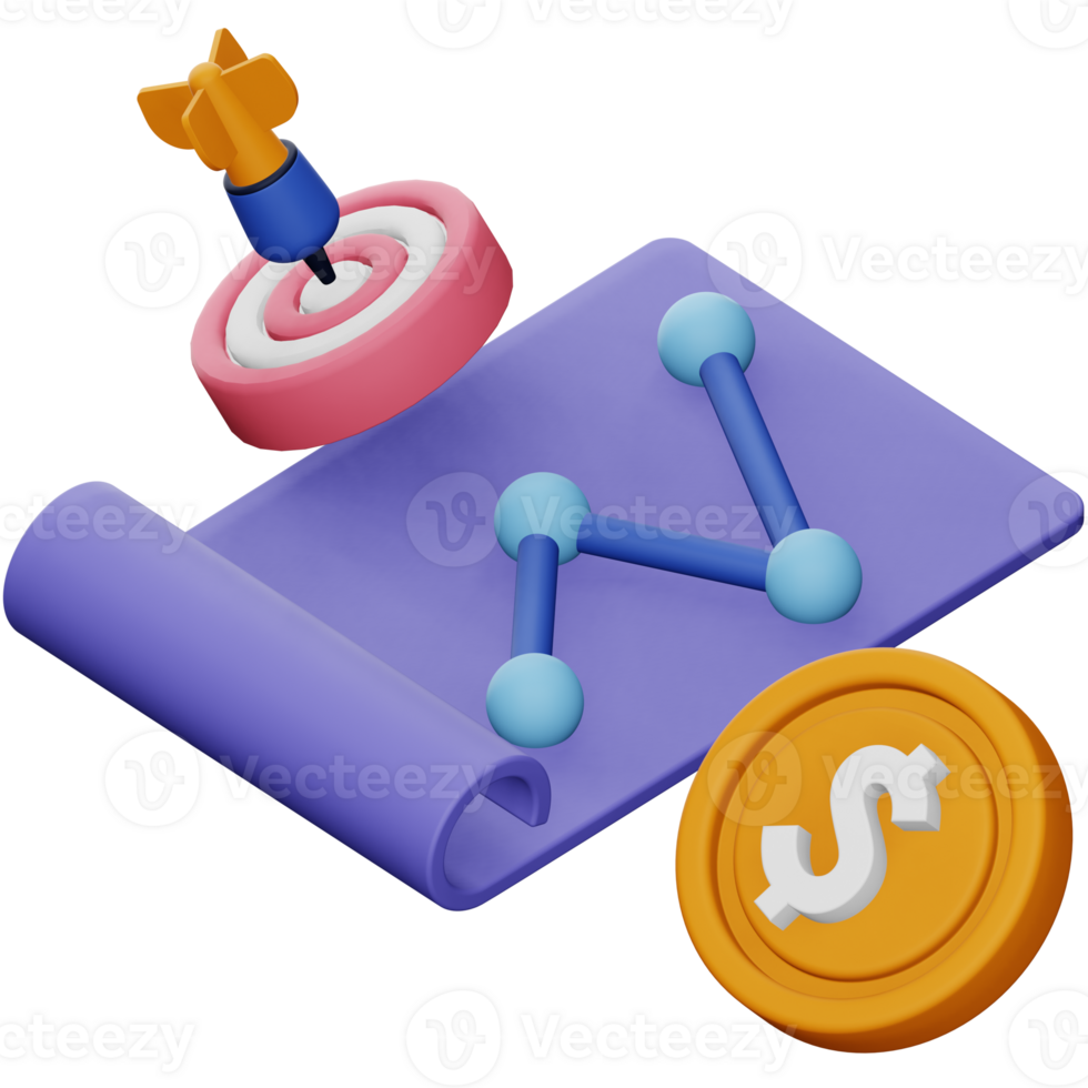Business strategy 3d rendering isometric icon png