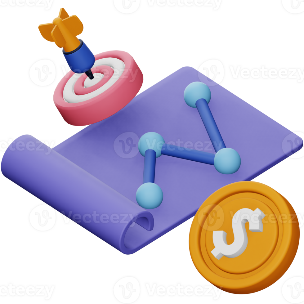 företag strategi 3d tolkning isometrisk ikon png