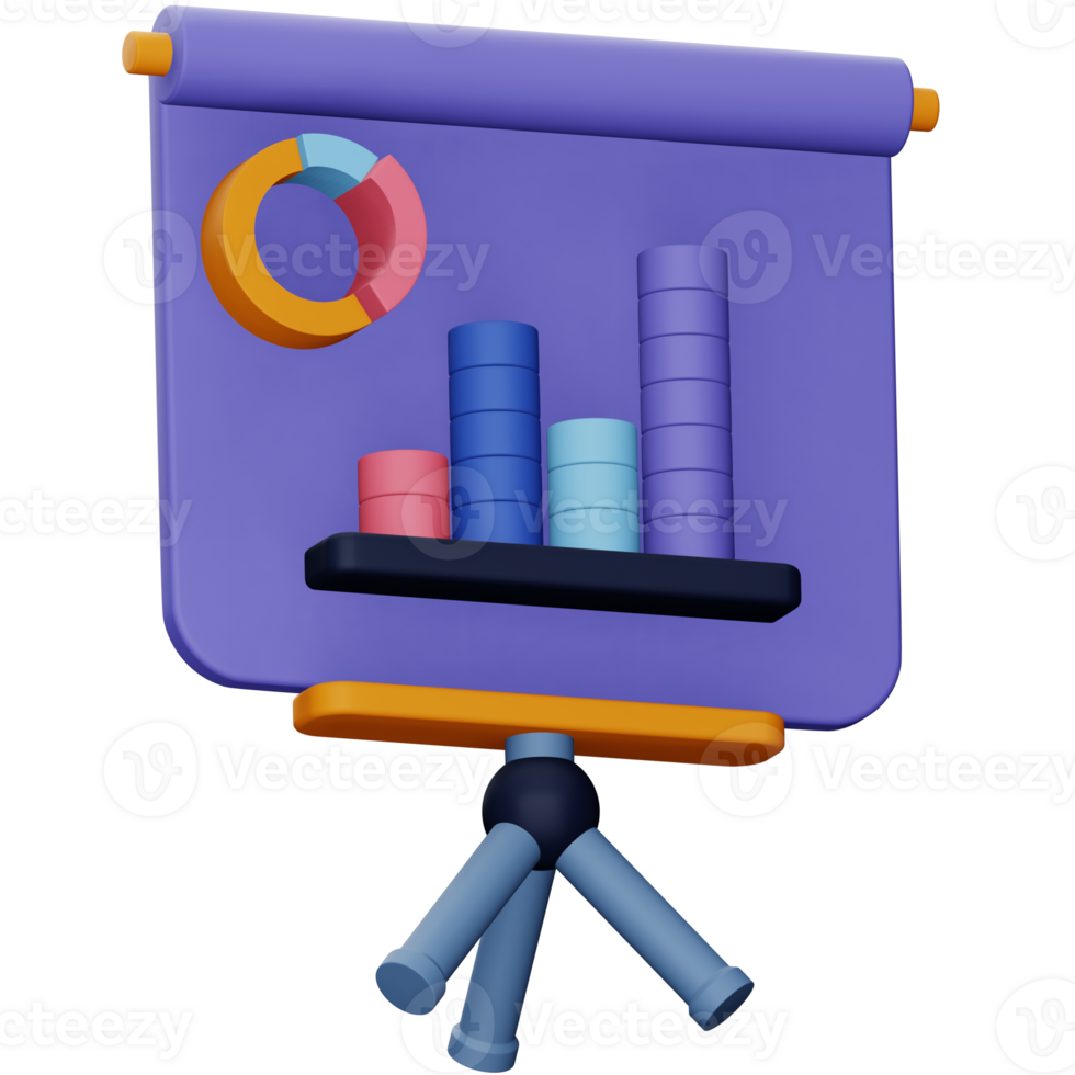 negocio presentación 3d representación isométrica icono. png