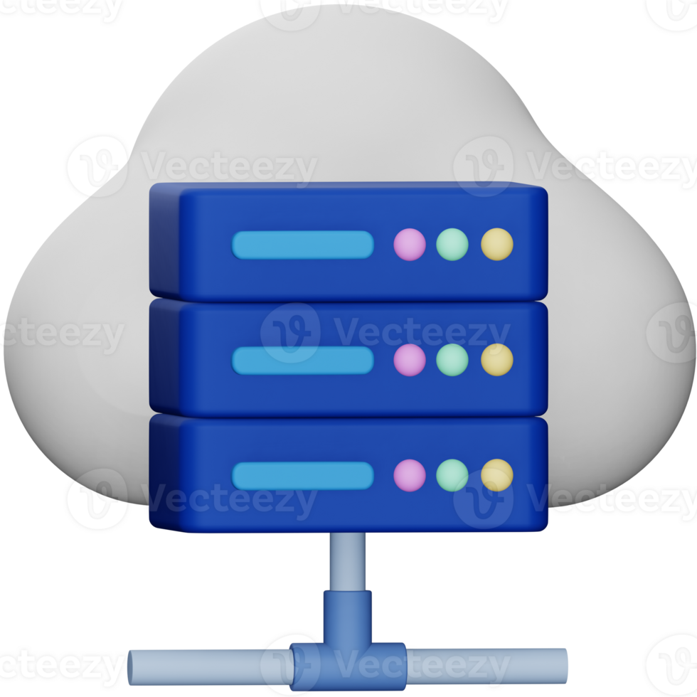 Cloud server 3d rendering isometric icon. png