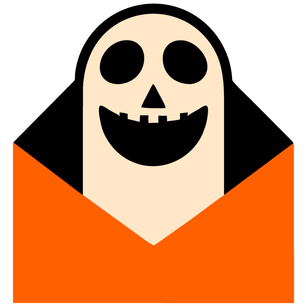 Halloween letter icon with ghost. Flat style.  illustration. png