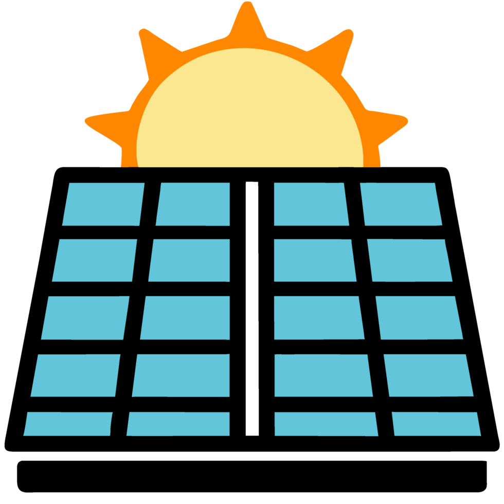 solnedgång och sol- panel, solceller, alternativ elektricitet källa - begrepp av hållbar Resurser png