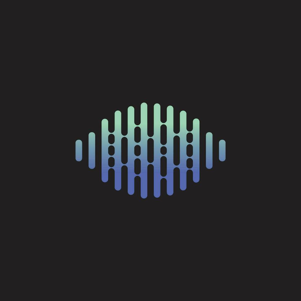 música logo concepto sonido ola, audio tecnología vector