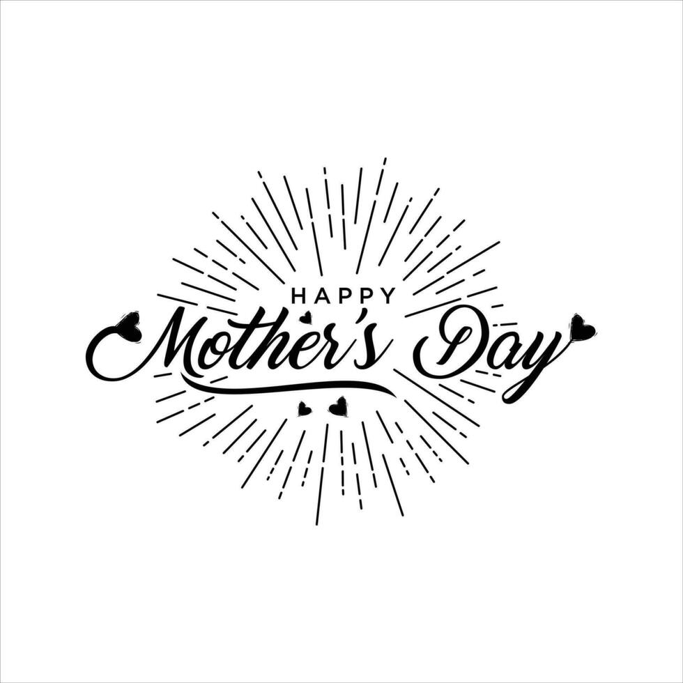 Happy Mothers Day Greeting Card. Calligraphy Inscription. Vector illustration