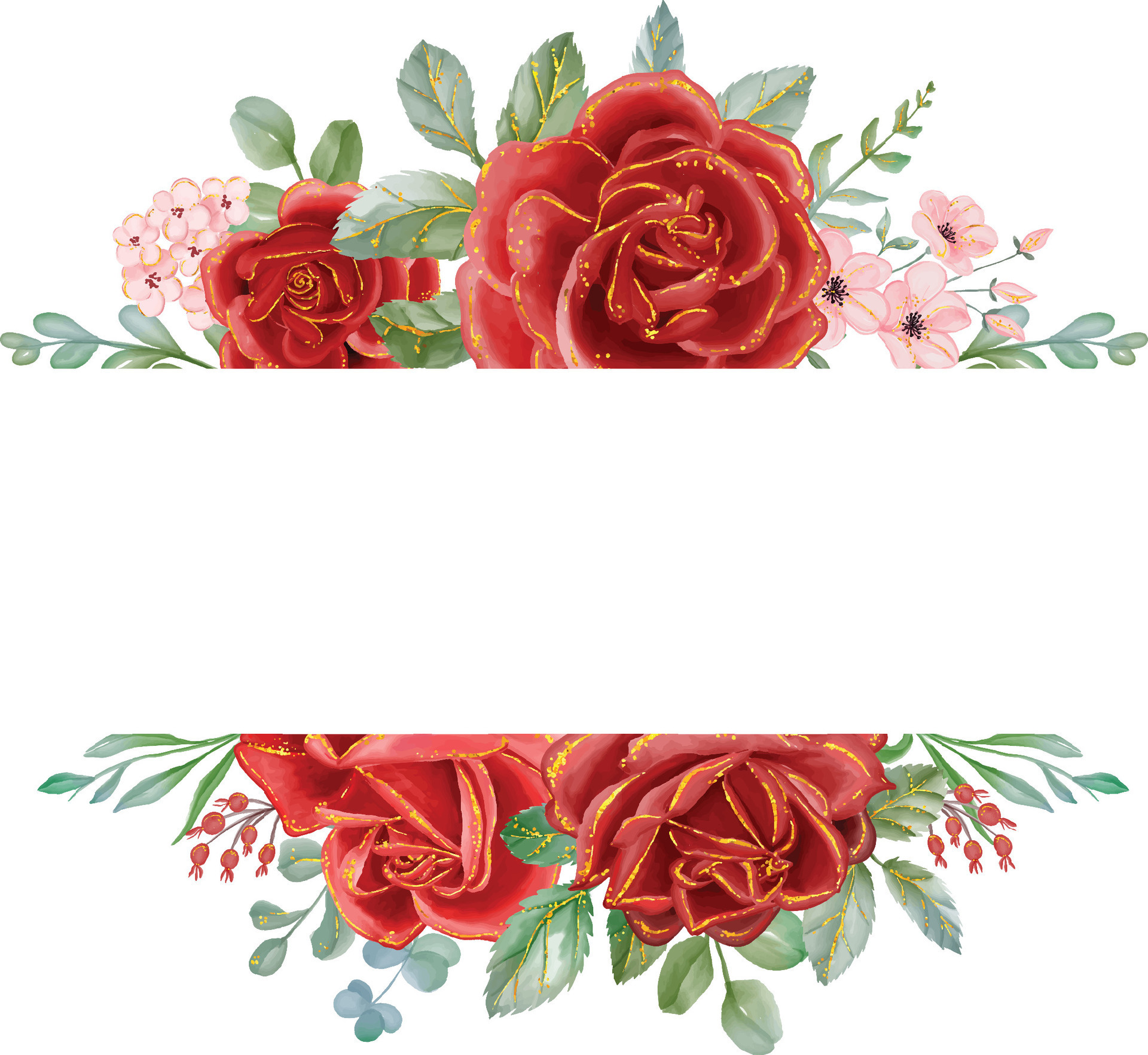 red roses border clip art