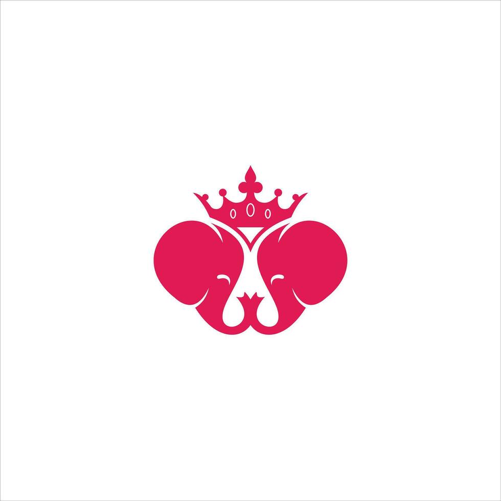 Beautiful elephant with a white background. Vector illustration for your design. Pink