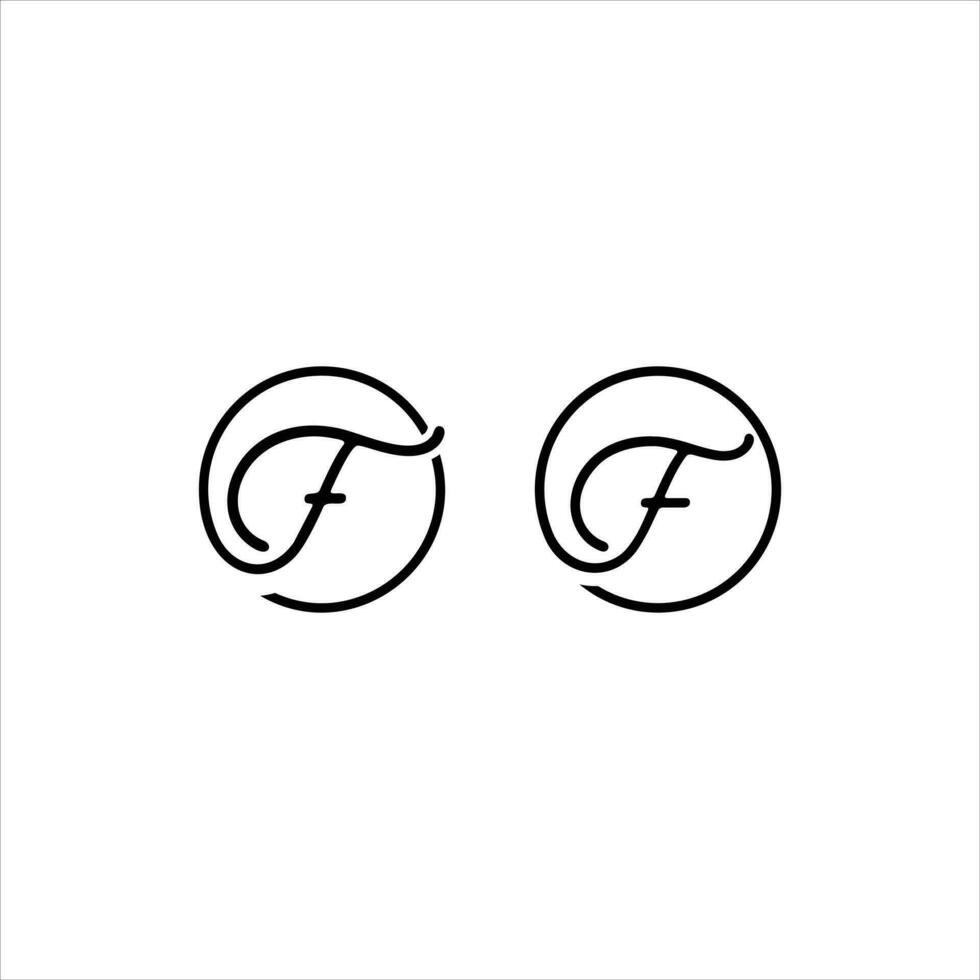 Letter F script initial luxury Logo design Vector
