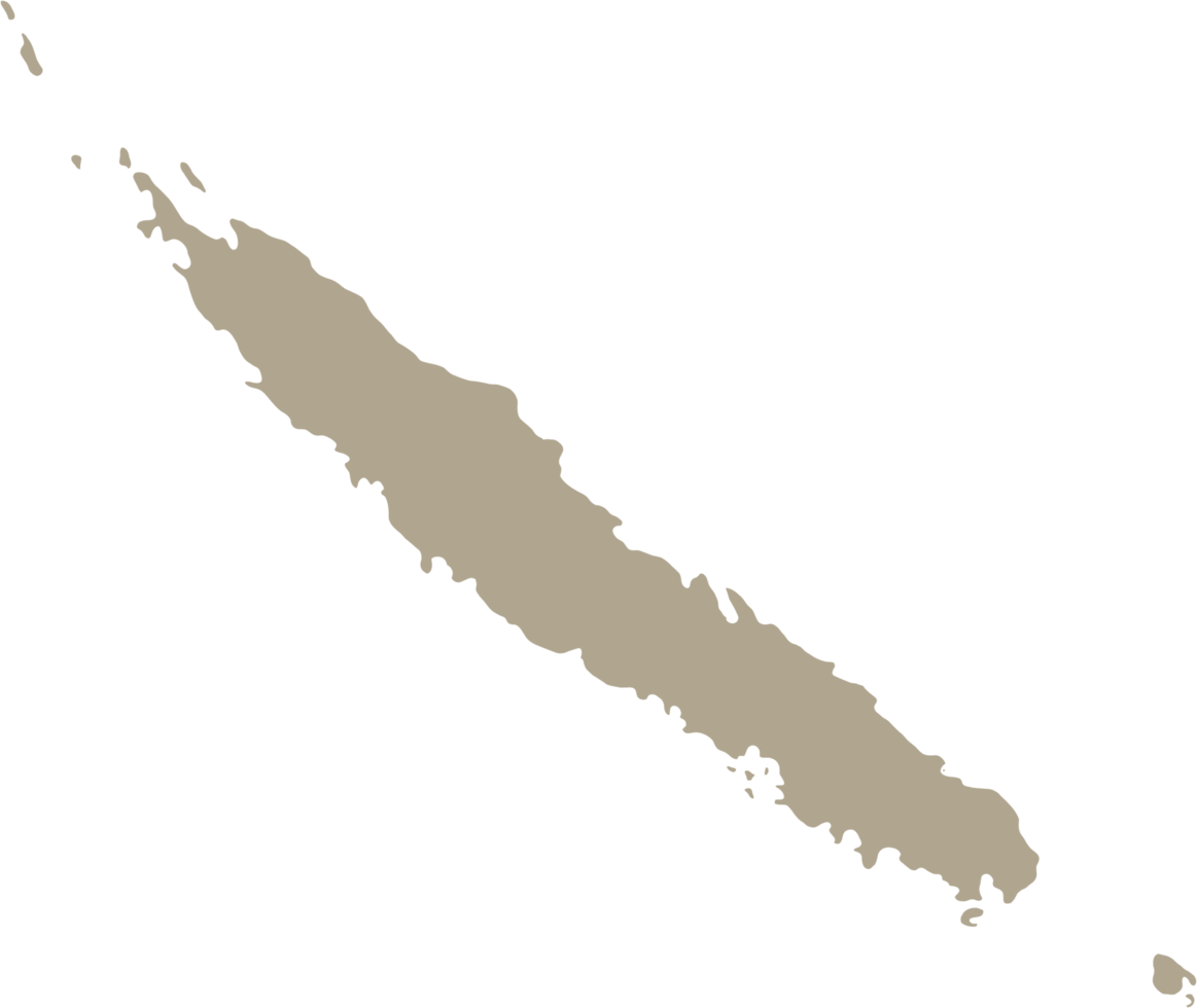 doodle freehand drawing of new caledonia island map. png
