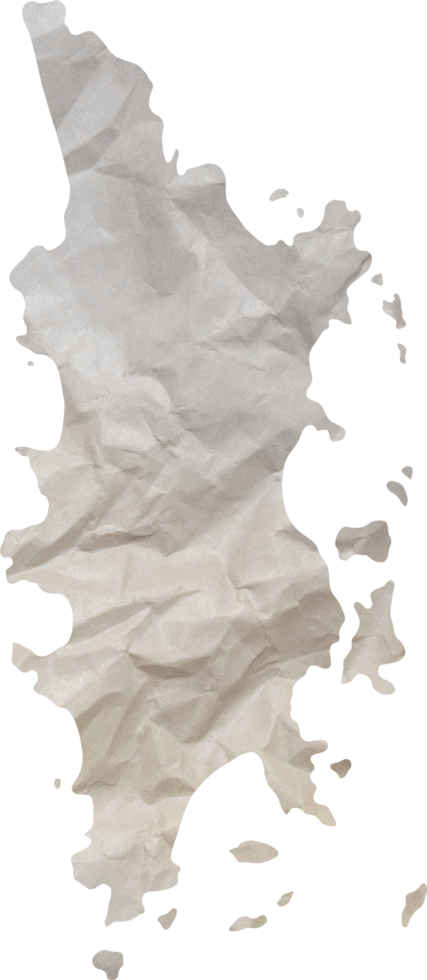 phuket island map paper texture cut out on transparent background. png