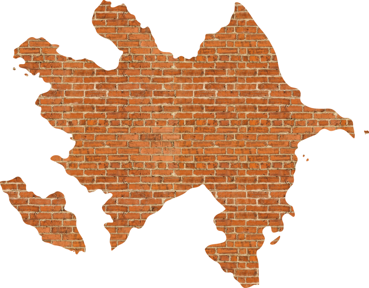 azerbaijan map brick wall texture. png