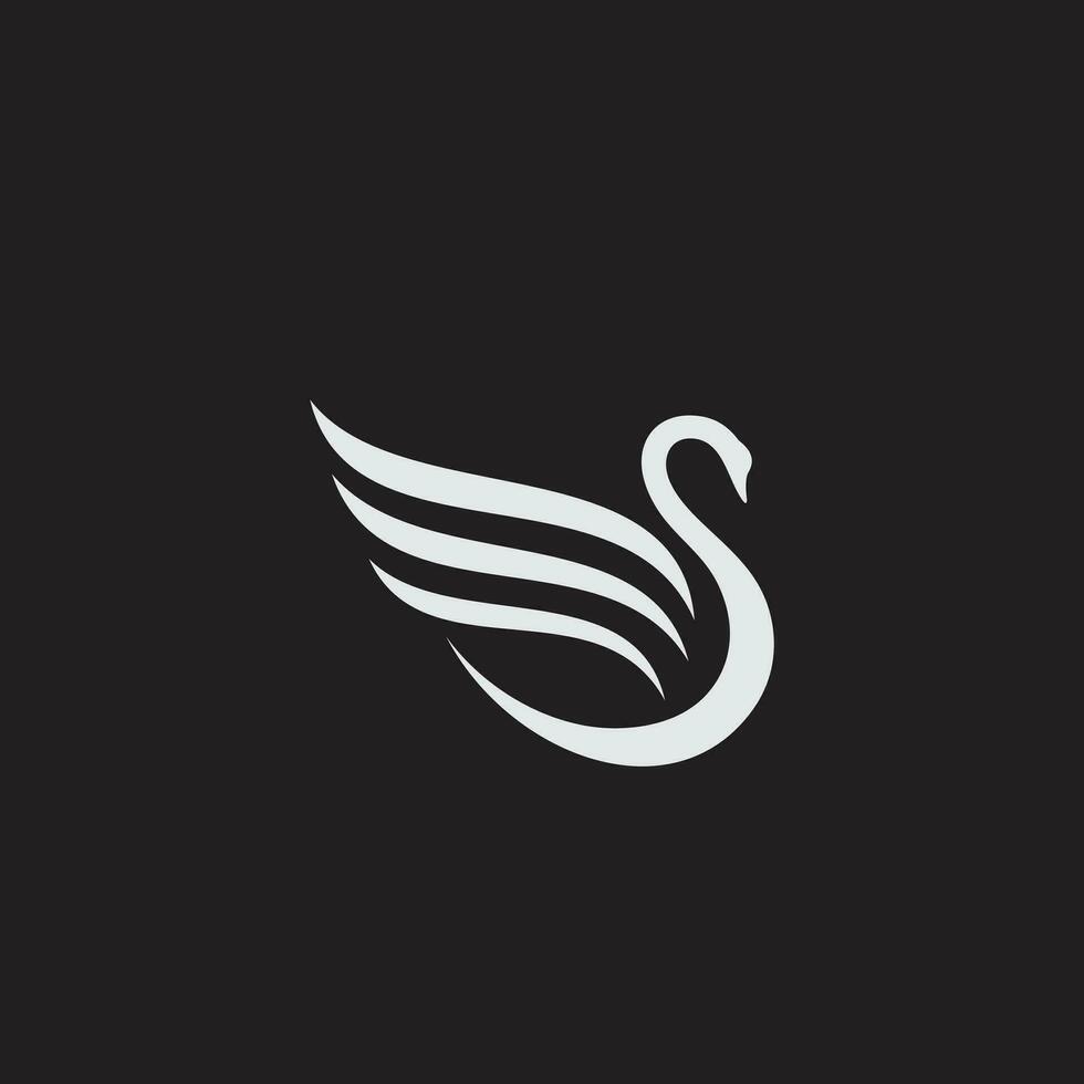 Abstract swan flying wings logo vector