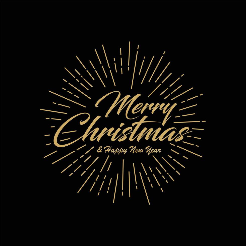 Merry Christmas and Happy New Year vector text Calligraphic Lettering design card.