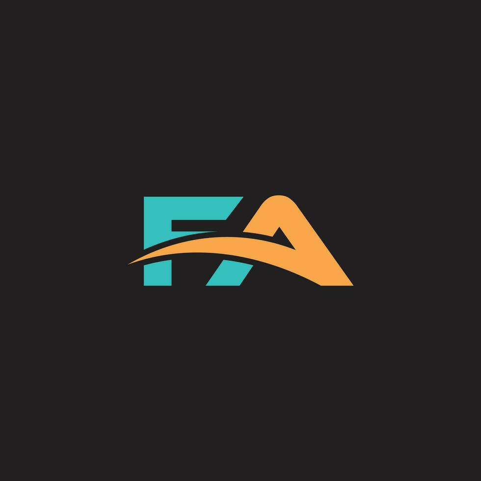 Initial FA Logo monogram design template. Simple elegant shape style modern logo. vector