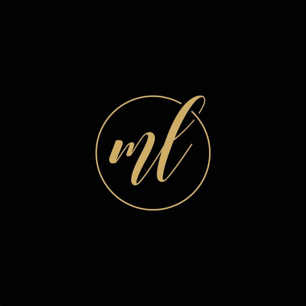ML Initial handwriting logo vector