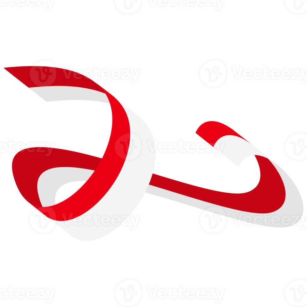 The red and white flag folded and fluttered like a ribbon png