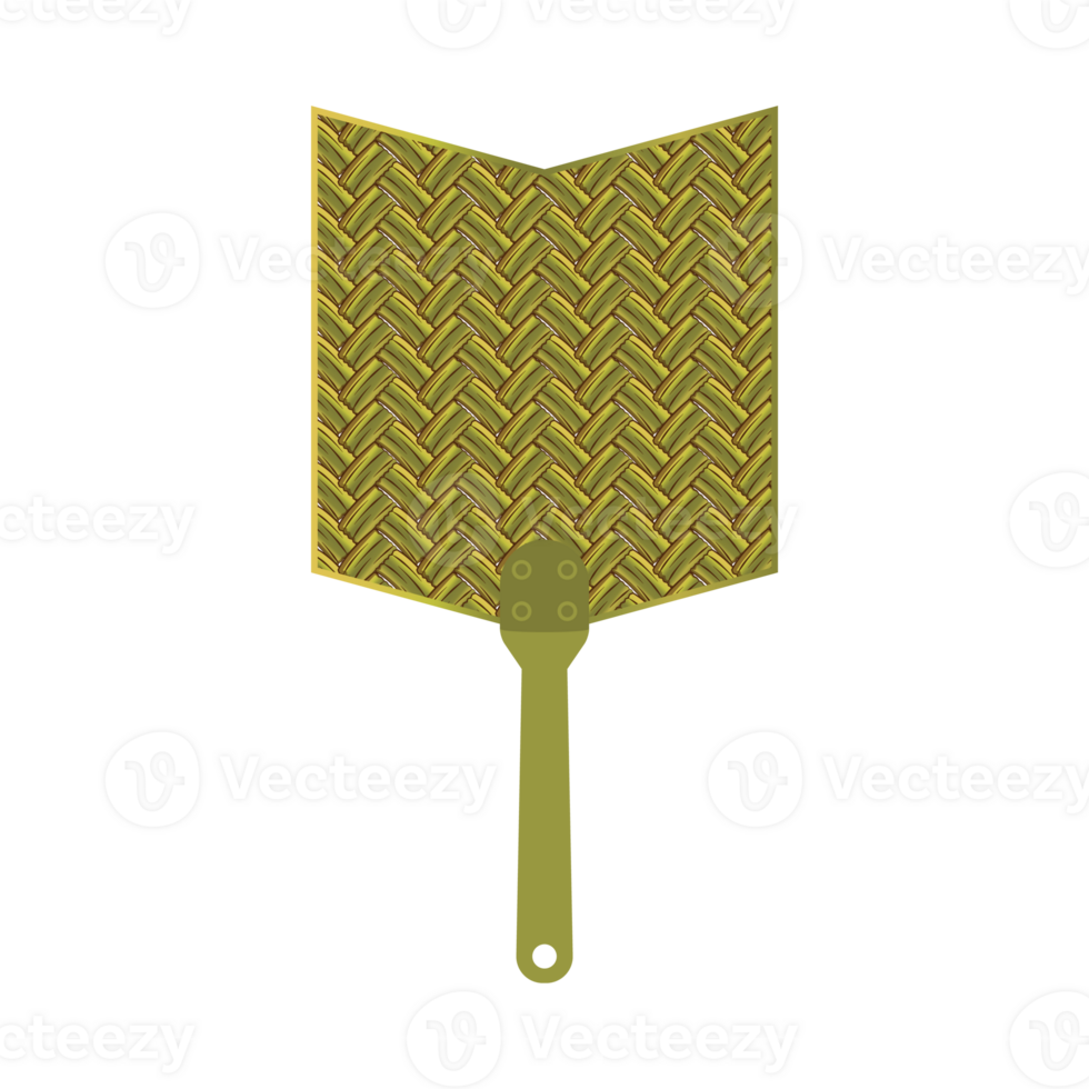 Aesthetic woven bamboo manual handle hand fan png