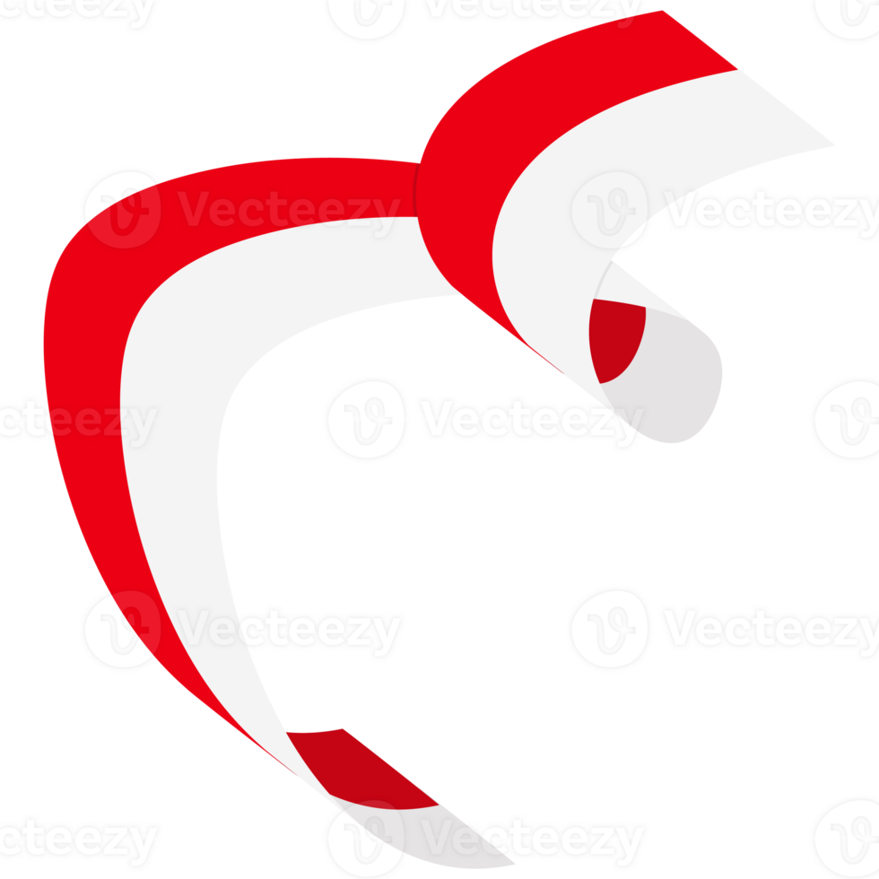 The red and white flag folded and fluttered like a ribbon png