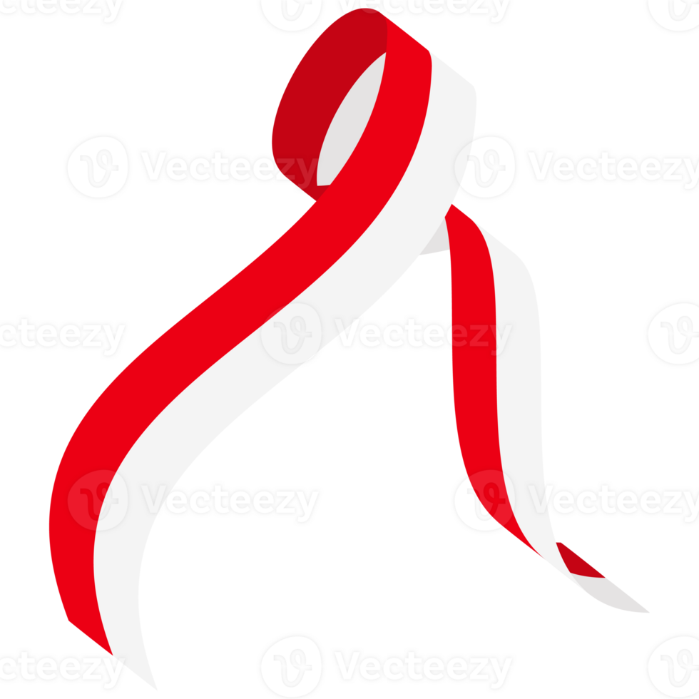 The red and white flag folded and fluttered like a ribbon png
