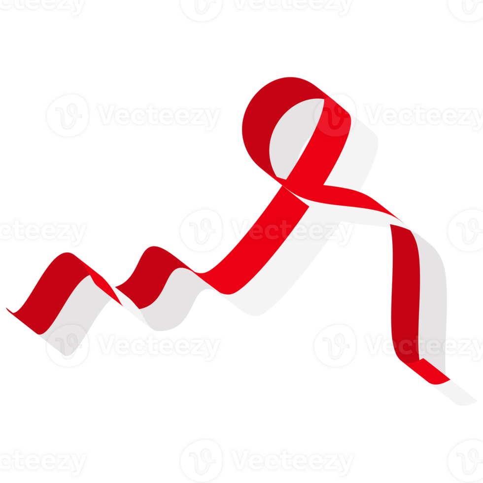 The red and white flag folded and fluttered like a ribbon png