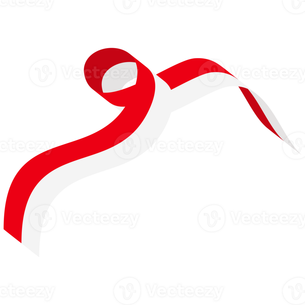 The red and white flag folded and fluttered like a ribbon png