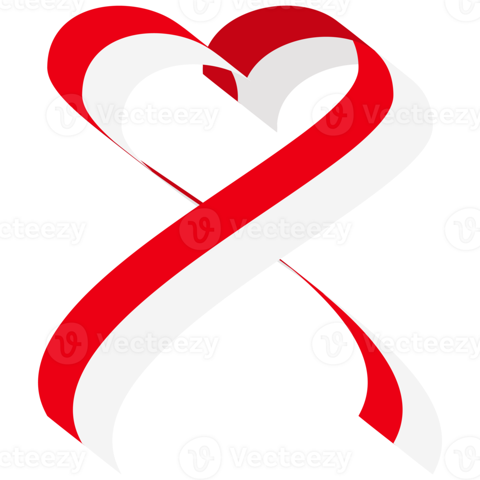 The red and white flag folded and fluttered like a ribbon png