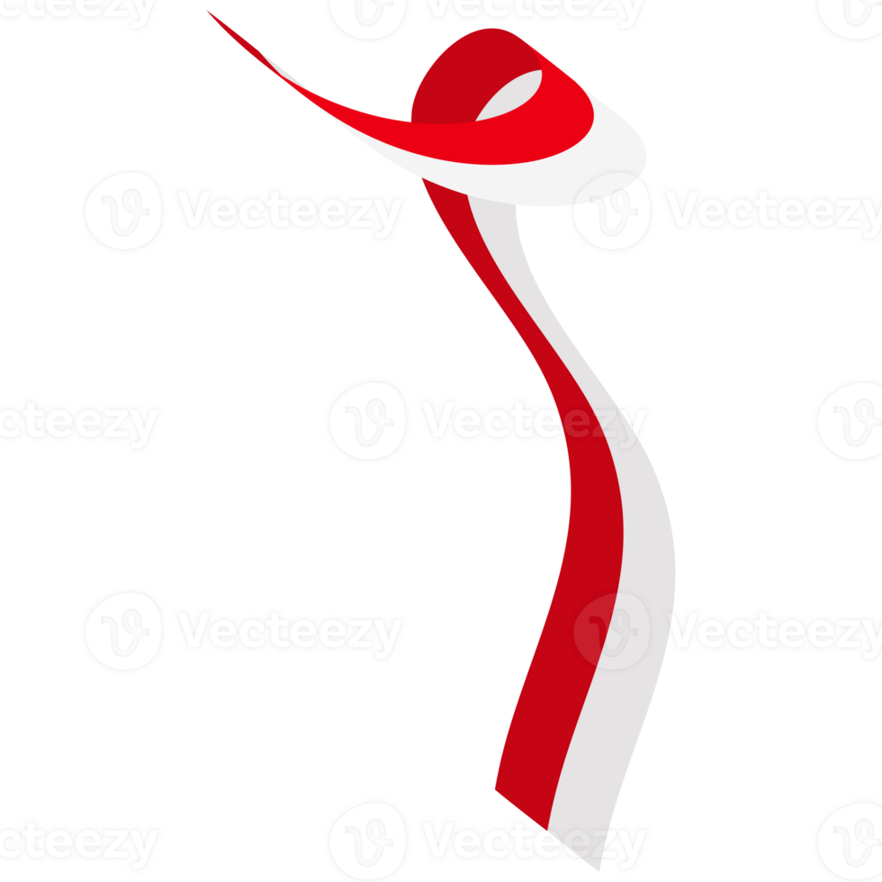 The red and white flag folded and fluttered like a ribbon png