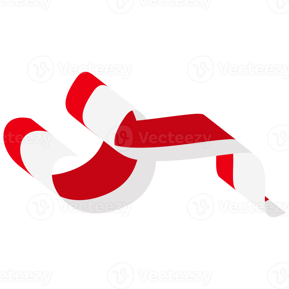The red and white flag folded and fluttered like a ribbon png