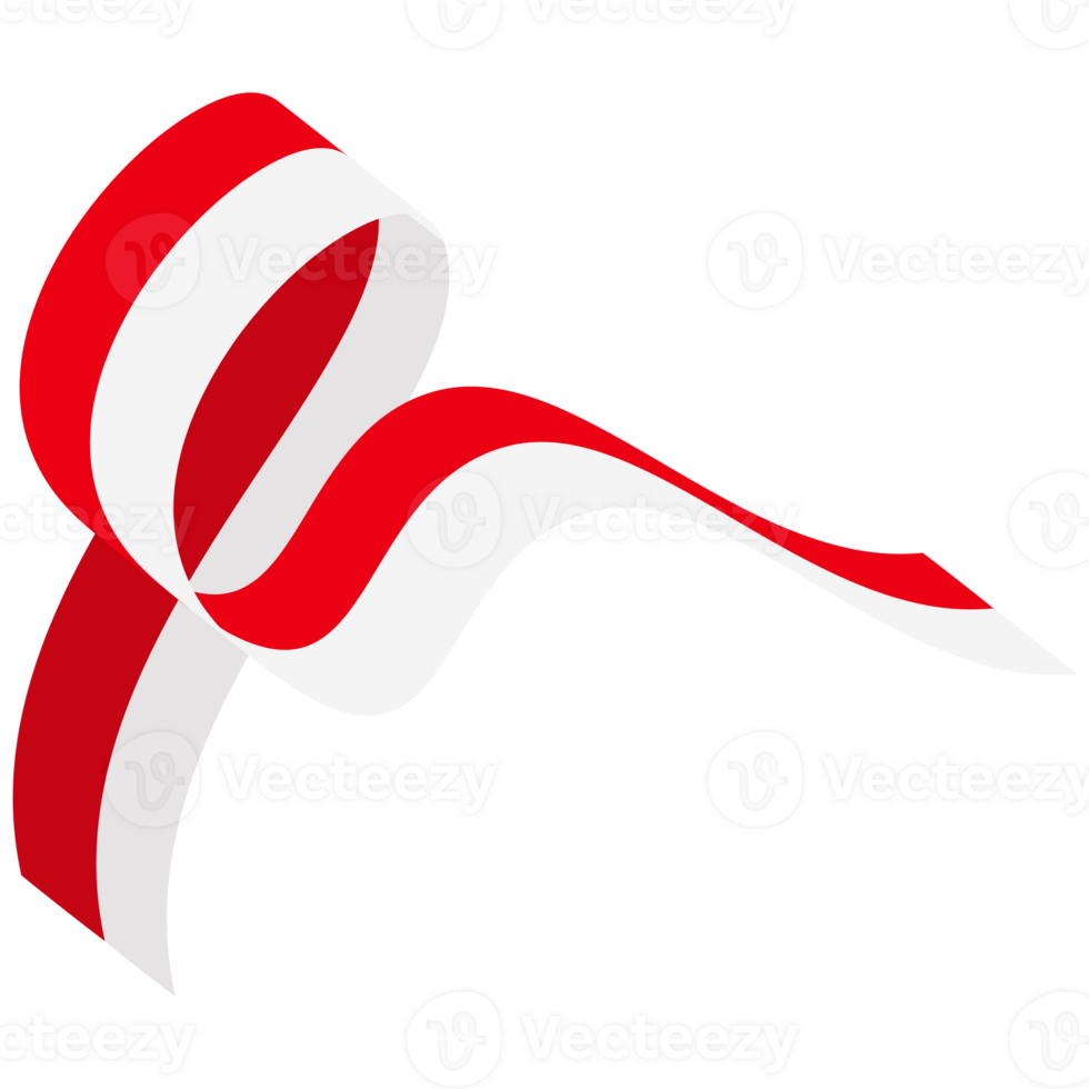 The red and white flag folded and fluttered like a ribbon png
