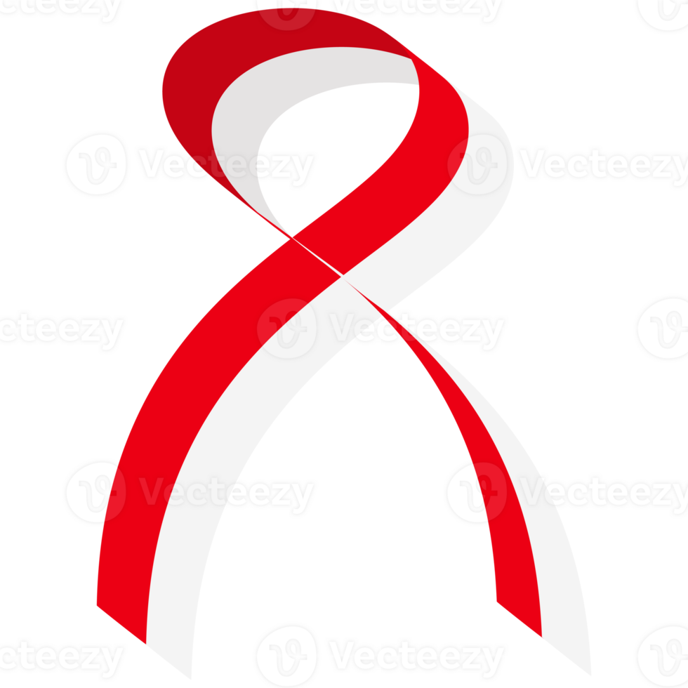 The red and white flag folded and fluttered like a ribbon png